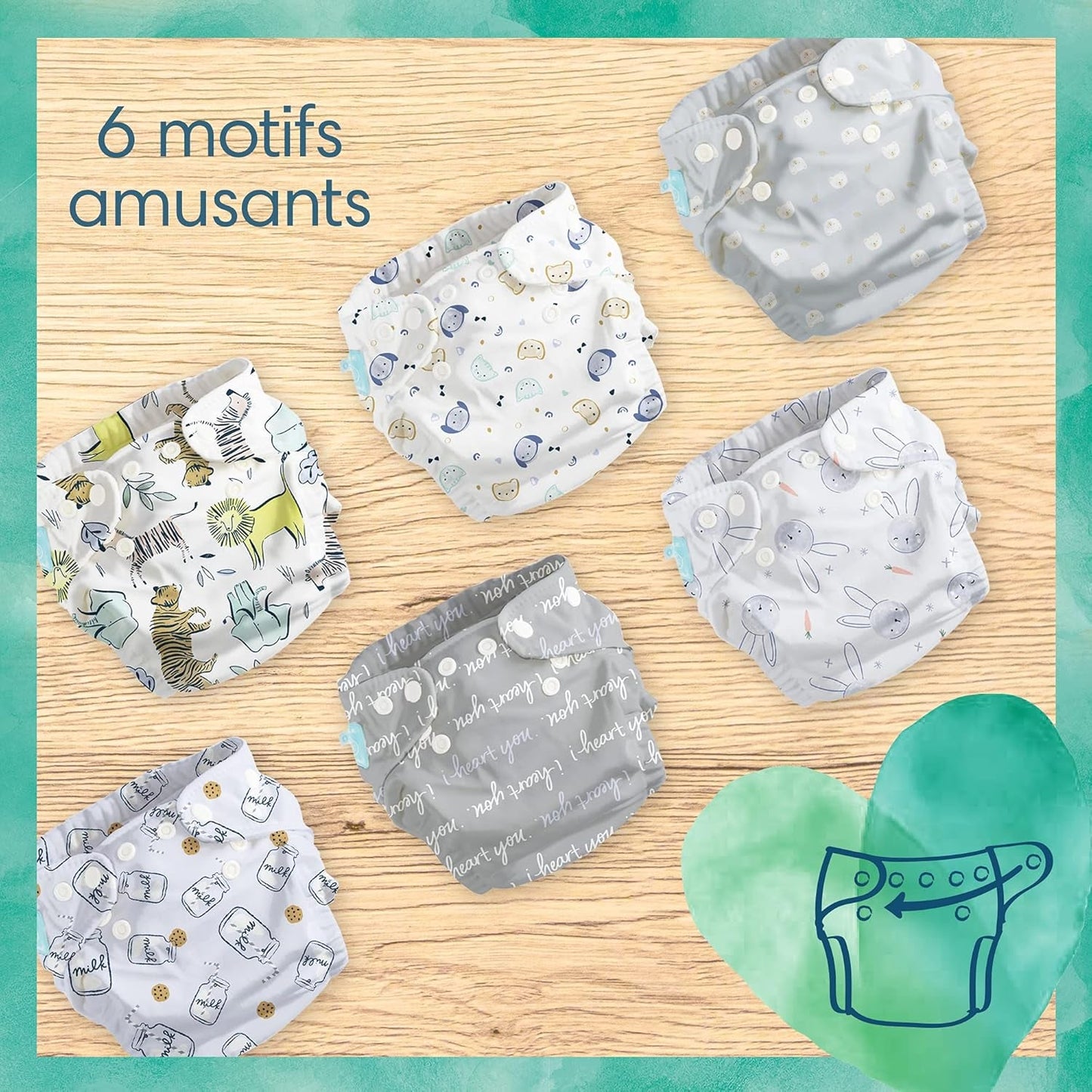 Pampers - Pachet de început Harmony Hybrid, 3 scutece lavabile + 25 straturi superioare de unică folosință - 1 pachet