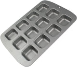 CSB106 Quadratische Antihaftbeschichtete Backform Mit 12 Minilöchern Aus Karbonstahl, Edelstahl, Silver, 37.3 X 26.1 X 3.1 Cm Matrite si tavi pentru copt Naty Shop