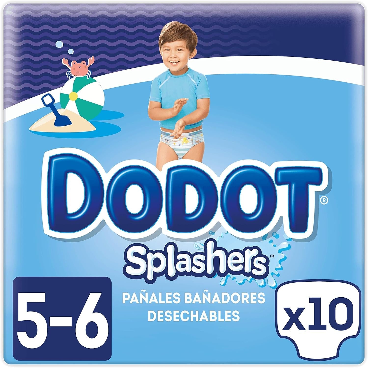 Scutece de baie Splashers, 10 bucăți, de la 14 kg, gonflabile și ușor de îndepărtat, mărimea 5