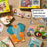 HABA Fire Brigade Puzzle - Set de 3 piese pentru copii cu vârsta de 3 ani și peste, puzzle din carton cu motive de poliție și ambulanță - Promovează abilitățile motorii fine și concentrarea - 1302759001 Puzzle Naty Shop
