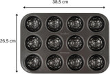 Zenker 12Er Muffinform – Muffinbackblech Für Muffins Und Cupcakes Aus Der Serie Soccer Baking– Hitzebeständiges 12Er Muffinblech Mit Antihaftbeschichtung, Schwarz Matrite si tavi pentru copt Naty Shop