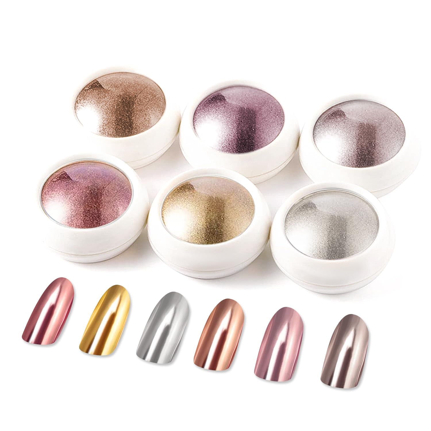 BISHENGYF Rose Gold Chrome Nail PowderNeue Upgrade Grosse Kapazität Chrom PulverSuper-Spiegeleffekt Metall Mirror Chrome Powder –Neon Glassy Pearl Effect Glitter Nagelkunst Pulver Für DIY Salon