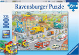 Ravensburger puzzle pentru copii - 10558 Vehicule în oraș - Puzzle pentru copii cu vârsta de peste 6 ani, cu 100 de piese în format XXL Puzzle Naty Shop Titlu implicit