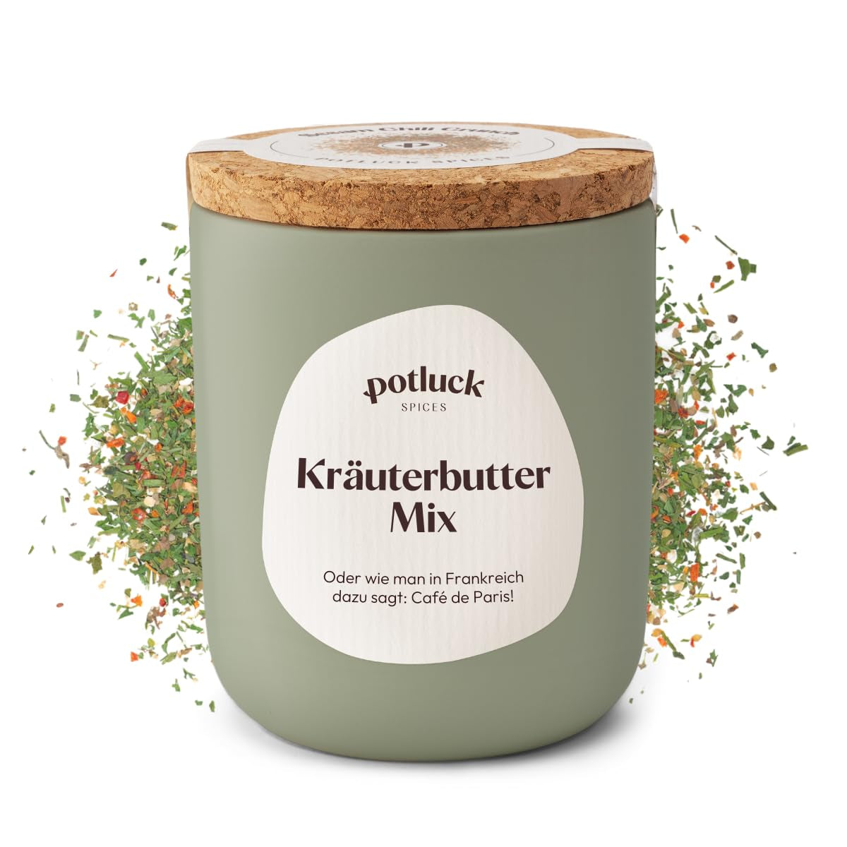 Potluck | Kräuterbutter-Gewürz | Würzmischung im Keramiktopf | 45g | Vegan, glutenfrei und mit natürlichen Inhaltsstoffen
