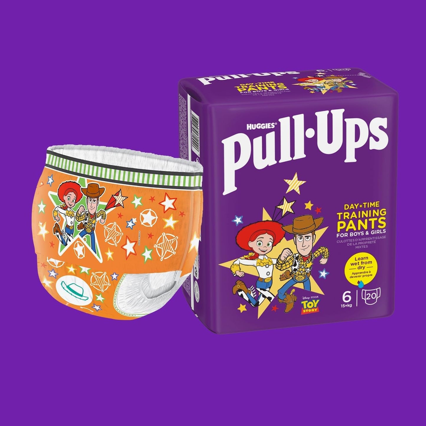 Scutece de zi Huggies Pull-Up, Trainer, pentru băieți – 2–4 ani, mărimea 6–7, scutece Pull-Up (40 de pantaloni) – Pantaloni de antrenament la toaletă pentru un antrenament ușor la toaletă – Învață de la ud la uscat