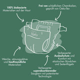 Scutece ecologice Eco by Naty Baby Eco Diapers - scutece organice premium, ecologice, fabricate din materiale pe bază de plante, ideale pentru pielea sensibilă a bebelușilor (mărimea 5 - 80 de bucăți)