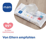 Șervețele igienice MAM în pachet de 3 (3 x 24 bucăți), șervețele de curățare pentru dispozitive medicale și accesorii pentru bebeluși, șervețele igienice eficiente împotriva bacteriilor și virușilor