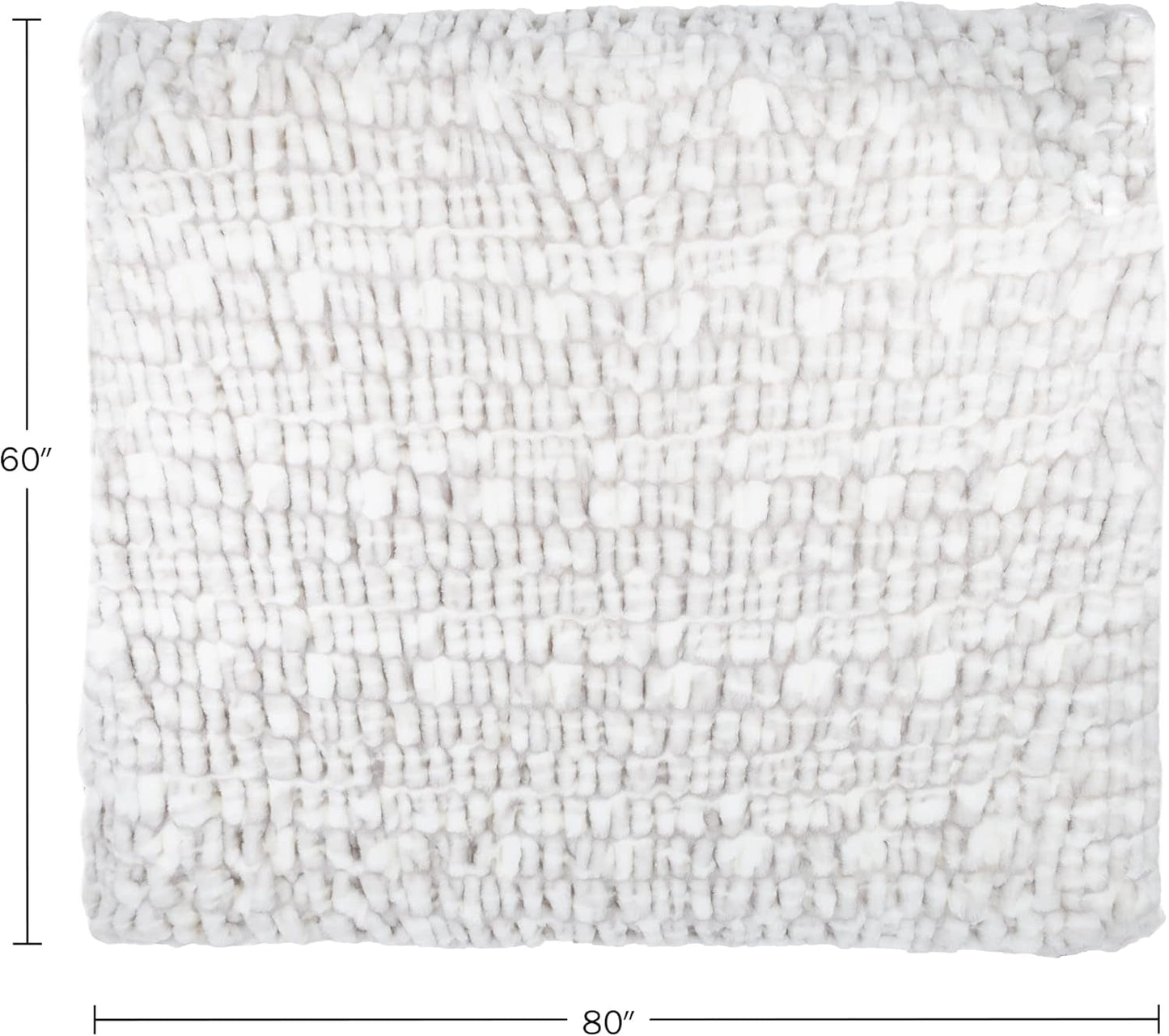 Lavish Home Oversized Gerüschte Faux Fur Blanket, 152.4 X 203.2 Cm, Jacquard Faux Fur, Queen Size Throw pentru paturi și canapele, gri Paturi si Cuverturi Lavish Home