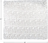 Lavish Home Oversized Gerüschte Faux Fur Blanket, 152.4 X 203.2 Cm, Jacquard Faux Fur, Queen Size Throw pentru paturi și canapele, gri Paturi si Cuverturi Lavish Home