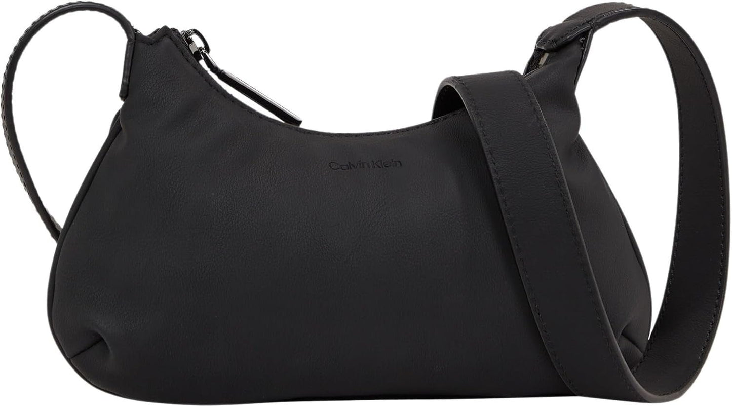 Calvin Klein sac de umăr Crossbody Klein cu fermoar, negru (Ck Black), mărime naturală Genti Femei Naty Shop Titlu implicit