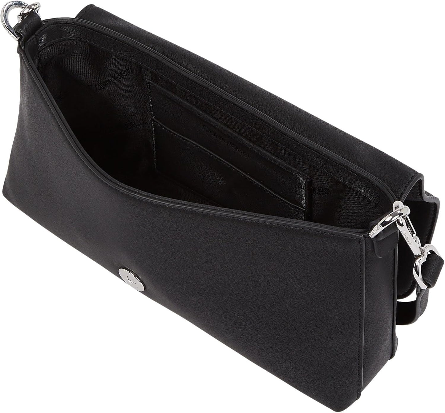 Calvin Klein Women's Shoulder Bag Must Convertible Detachable Strap, Black (Ck Black), One Size Genti Femei Naty Shop