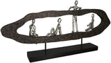 Casablanca design modern GILDE Deco Sculptura Figura - Best Friends - Hang Out Argint, lemn/aluminiu - lățime 75 cm Statuete si sculpturi Naty Shop