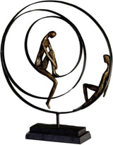 Casablanca sculptură decorativă figurină - Fabricat din rășină sintetică - Model: Patience - Culori: Bronz Negru - Decorativ camera de zi - Înălțime 41 cm Statuete si sculpturi Naty Shop Răbdare