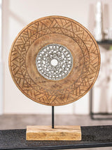 Casablanca sculptură decorativă mare - sculptură rotundă din lemn de aluminiu culoare: argintiu natural - decorare cameră de zi cadou aniversare înălțime 46 cm Statuete si sculpturi Naty Shop Culori naturale Înălțime 46 cm