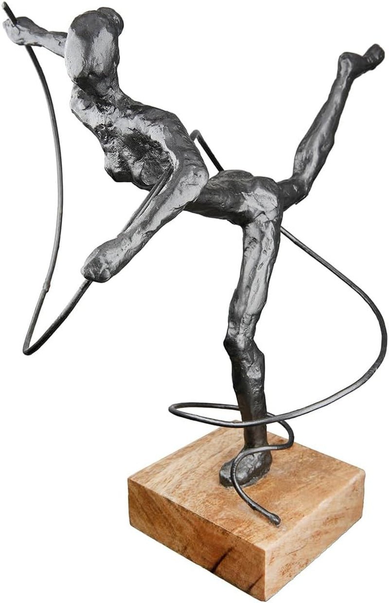 Casablanca sculptură decorativă mare - sculptură rotundă din lemn de aluminiu culoare: argintiu natural - decorare cameră de zi cadou aniversare înălțime 46 cm Statuete si sculpturi Naty Shop Antracit Înălțime 30 cm