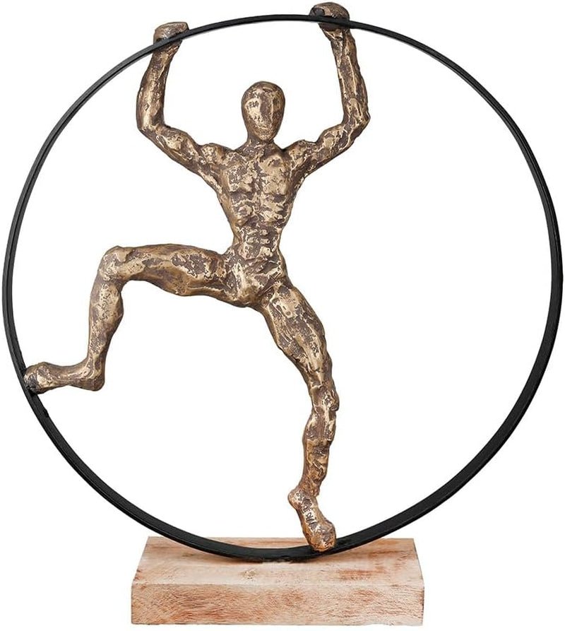 Casablanca sculptură decorativă mare - sculptură rotundă din lemn de aluminiu culoare: argintiu natural - decorare cameră de zi cadou aniversare înălțime 46 cm Statuete si sculpturi Naty Shop Bronz Înălțime 45 cm