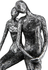 Casablanca Sculptură - Figurină decorativă Cuplu - Poliresină - Culoare: argint antic Înălțime 25 cm Statuete si sculpturi Naty Shop