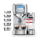 CASO EspressoGourmet Crema - Espressor portafiltru cu spumator de lapte, espresso, cappuccino, portafiltru din oțel inoxidabil, pompă ULKA 20 bar, aparat de cafea, cafea măcinată, capsule ESE