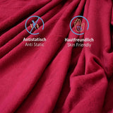 Komfortec pătură confortabilă 150X200 Cm, pătură pufoasă din fleece certificată Oeko-Tex, pătură caldă sherpa pentru canapea, pătură groasă pentru canapea, burgundy Paturi si Cuverturi Besuche den Komfortec-Store