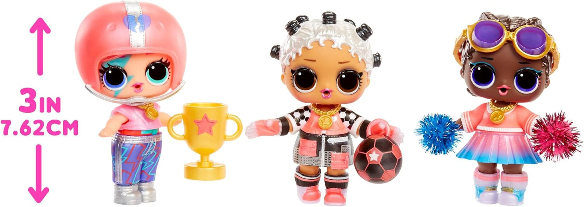 LOL Surprise! Colecția All-Star Sports Vault Tots - Include 1 păpușă, ambalaj blindat, 12 păpuși de colecție, 8 accesorii de despachetat, ideal pentru copii cu vârsta de 4 ani și peste, roz