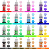 Colorant alimentar 16 culori - Coloranți alimentari lichizi pentru copt torturi, fursecuri, macaroane, fondant - Colorant alimentar vibrant pentru decorare și aerografare, gătit, săpunuri DIY - 6ml fiecare