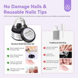 Saviland Lipici solid pentru unghii pentru vârfuri: 2 bucăți 15G lipici pentru unghii artificiale lipici extra puternic gel de presare pe unghii adeziv UV gel lipici pentru unghii pentru femei salon de acasă DIY lampă UV/LED întărită