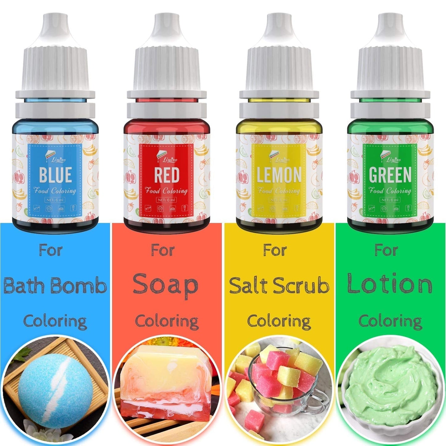 Colorant alimentar 12 culori - Coloranți alimentari lichizi pentru copt torturi, fursecuri, macaroane, fondant - Colorant alimentar vibrant pentru decorare și gătit, aerografare, săpunuri DIY - 6 ml fiecare