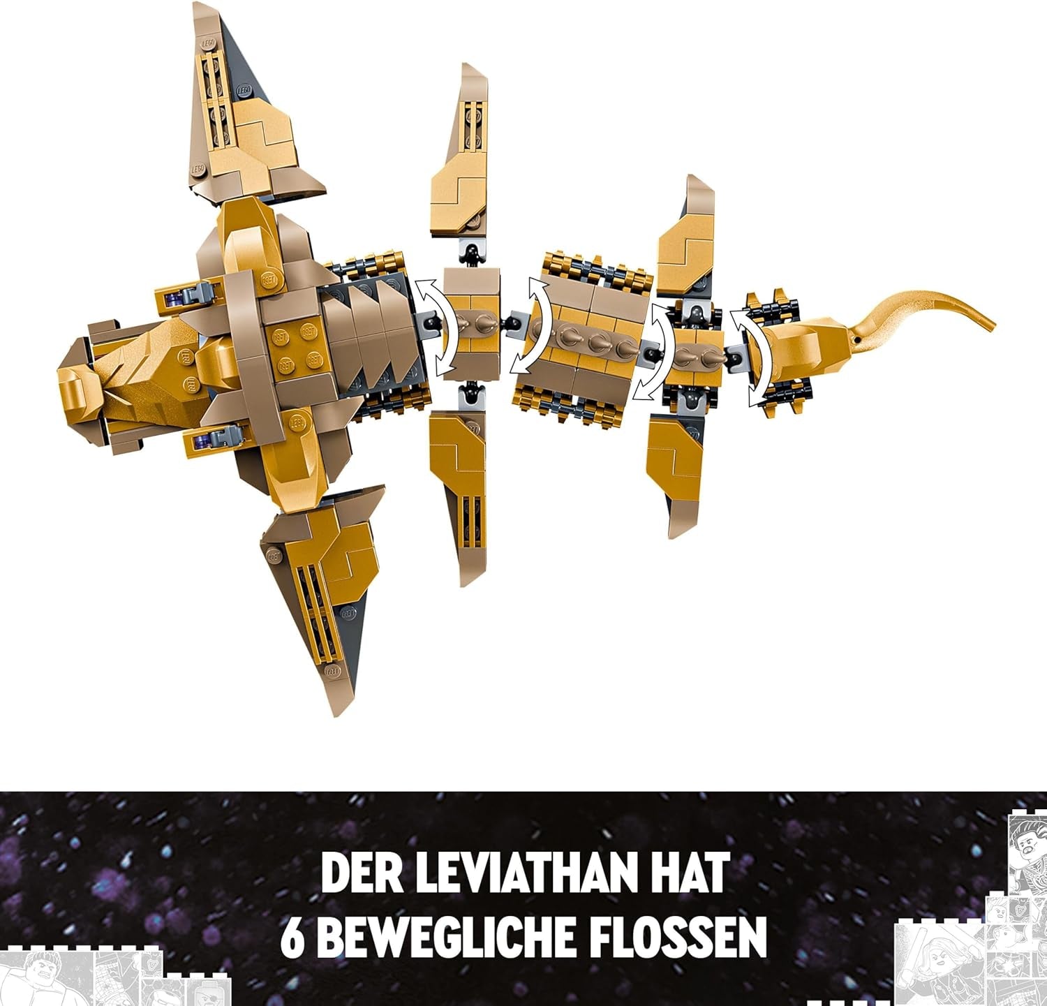 LEGO Marvel Avengers Vs. Leviathan, jucărie de construcție, set cu Hulk și minifigurinele Captain America, Loki, Black Widow și Chitauri, set de joacă Avengers pentru băieți și fete de peste 7 ani 76290 Seturi de constructie Besuche den LEGO-Store