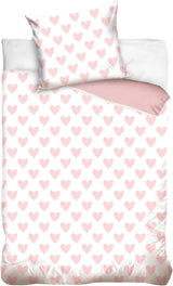 Set de lenjerie de pat pentru copii, animale, 100% bumbac cu fermoar Lenjerie de pat - copii Naty Shop Inimioare