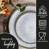 Set de veselă din porțelan Moritz & Moritz BLOSSOM pentru 6 persoane, 18 piese - Veselă modernă cu design jucăuș - Serviciu de cafea ușor de întreținut cu farfurii și boluri - Serviciu combinat