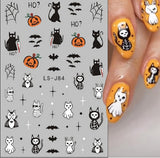 Nagelsticker Halloween, 8 Blätter Halloween Nagelsticker, Kürbis Nail Sticker, Nail Art, Nagel Charms, Nagel Zubehör, Nageldesign, Christmas (Typ A)