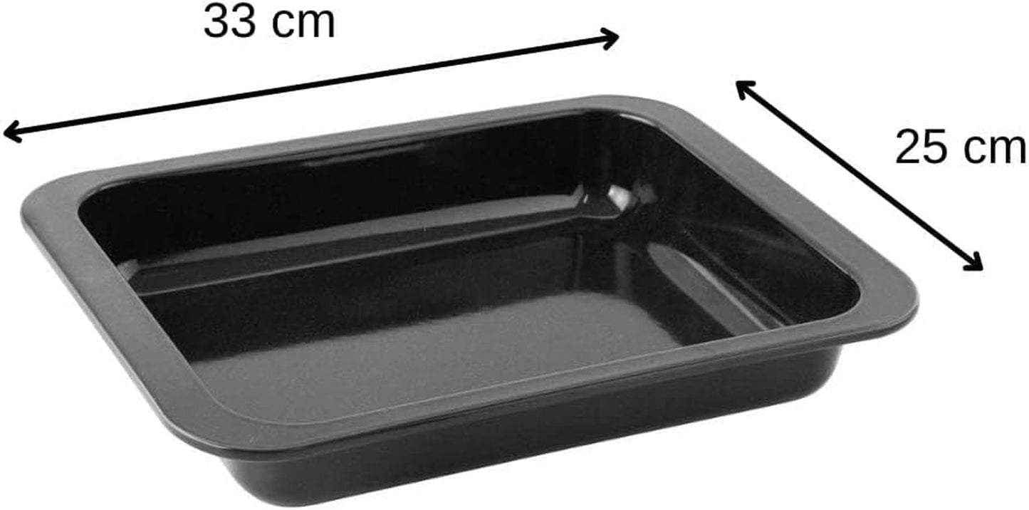 Zenker Ofenbackform (33 X 5 X 25 Cm) SPECIAL COOKING, Rechteckige Auflaufform Mit Emaille-Versiegelung, Backform Mit Extra Hohem Rand (Farbe: Schwarz), Menge: 1 Stück Matrite si tavi pentru copt Naty Shop