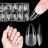 Unghii false scurte, model balerină, 120 bucăți, pentru lipire, 12 dimensiuni, unghii artificiale scurte, gel moale, acoperire completă, vârfuri de unghii pentru unghii cu gel scurte, S