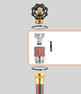 Gardena 39042-M Set de pornire cu cuplaj rapid metalic pentru furtunuri de grădină, cuplaje rapide și accesorii în câteva secunde, 4 piese, inclusiv adaptoare anti-scurgere pentru ștecher și priză