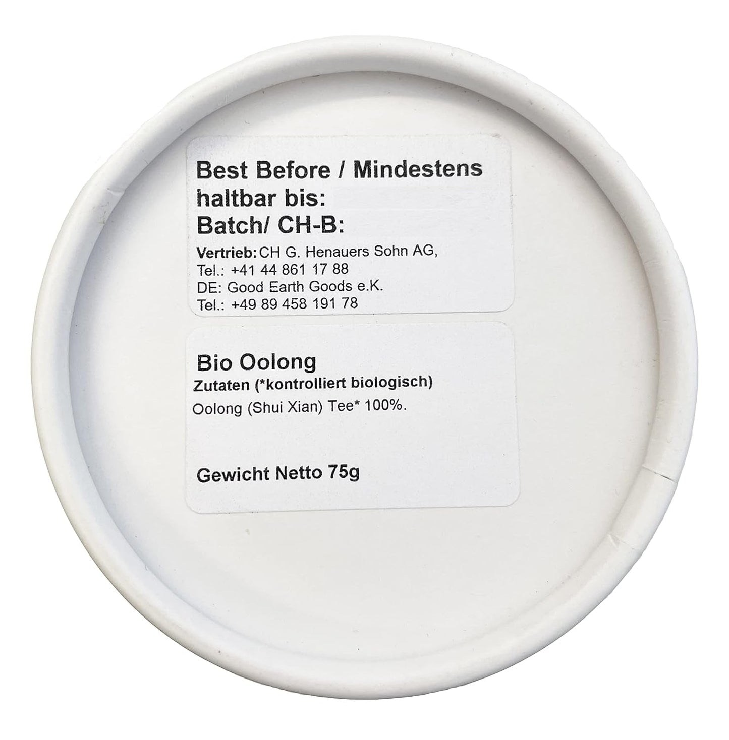 Oolong organic (Shui Xian), pachet de 1 (1 x 75 g)