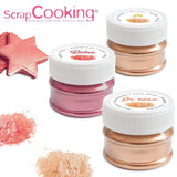 ScrapCooking, Set 3 coloranti alimentari, Auriu, Roz-Auriu si Ruby, nuante metalice, 3 x 5 grame Naty Shop
