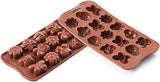 Silikomart 199199, matrita pentru ciocolata, model de Primavara, 15 praline, Maro Bucatarie Naty Shop