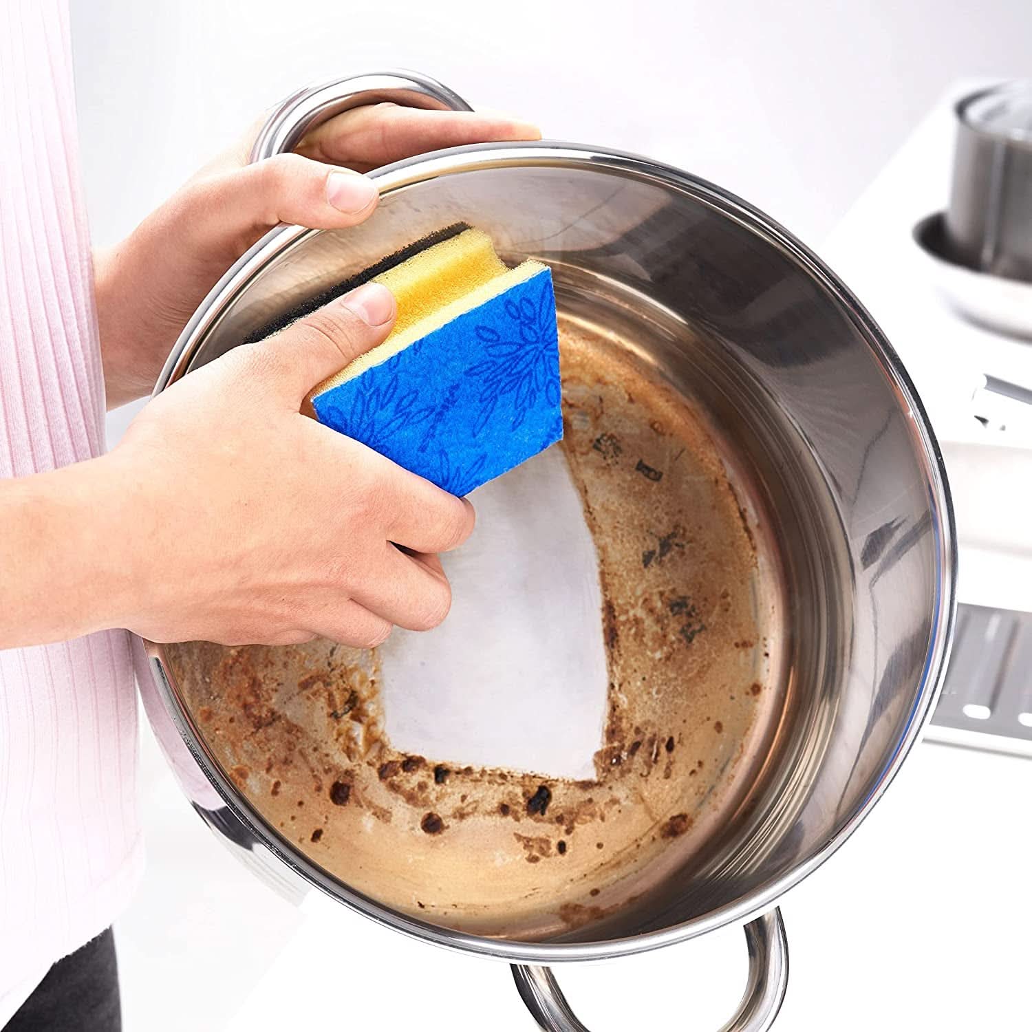 Vileda Glitzi, burete de spălat vase pentru bucătărie, cu efect antibacterian, foarte absorbant, pachet de 18 bucati Detergenti Bucatarie Naty Shop