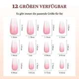 Set unghii false balerină - 240 bucăți unghii false roz liliac delicat, unghii false cu acoperire completă pentru lipire, set vârfuri unghii false pentru manichiură și artă unghii pentru femei și fete (roz lavandă)