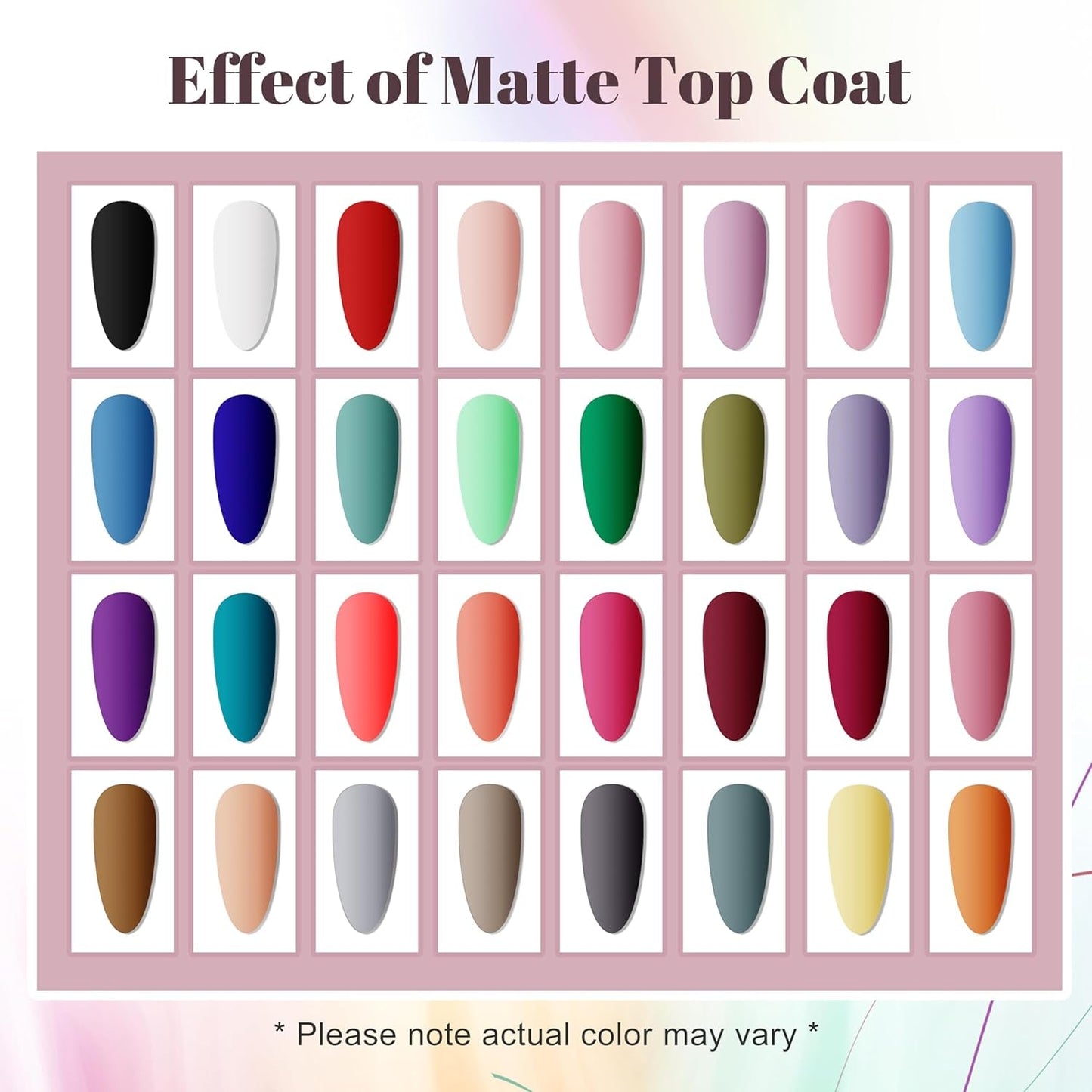 JODSONE 36-Teiliges Gel-Nagellack-Set, 32 Farben, Gel-Nagellack-Set, Basislack, Glänzend, Matt Und Glitzernder Decklack, Nagellack-Set, Grün, Blau, Rot, Rosa, Kollektion, Geschenke Für Frauen