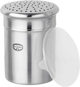 Zahăriță Dr. Oetker pentru zahăr grosier, ajutor de bucătărie din oțel inoxidabil de înaltă calitate, pentru ștergerea decorativă și rapidă a prafului, capacitate mare, inclusiv capac de protecție, (culoare: argintiu), cantitate: 1 bucată