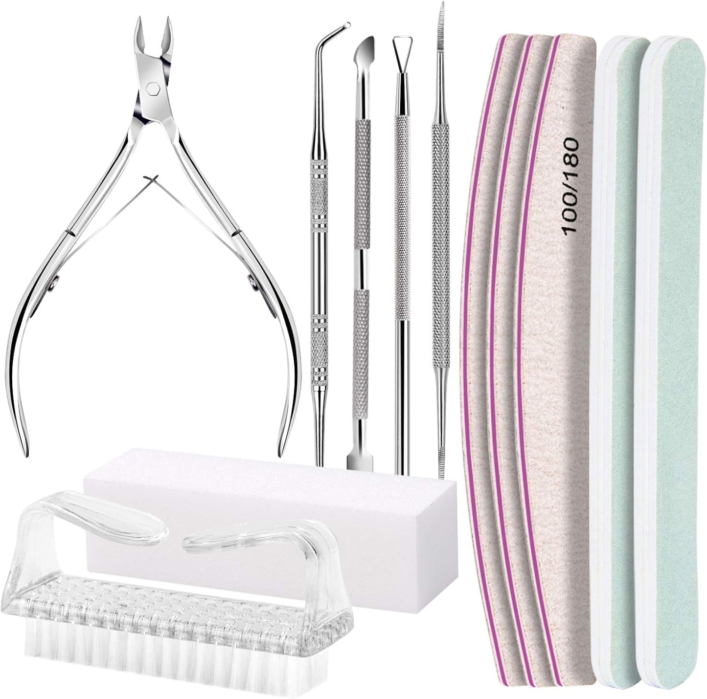 FANDAMEI Maniküre Set, Buffer Für Nägel, Nagelfeile 100/180, Nagelfeilen Für Gelnägel, Nagelhautschieber, Buffer Für Gelnägel, Feilen Für Gelnägel, Nagelzange, Nagelfeilen Set, Maniküre & Pediküre Set