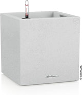 Lechuza CANTO Stone 30 înălțime, Negru grafit, Plastic de înaltă calitate, Include sistem de udare, Inserție de plantare detașabilă, Pentru uz interior și exterior, 13602, 30x30x56 cm