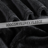 Pătură confortabilă Pătură pufoasă din fleece 130 X 150 cm Pături de pat Pătură de canapea Pături moi mari și aruncări pentru adulți Aruncări pentru canapele Cald Lavabil la mașină Negru Paturi si Cuverturi Good Nite