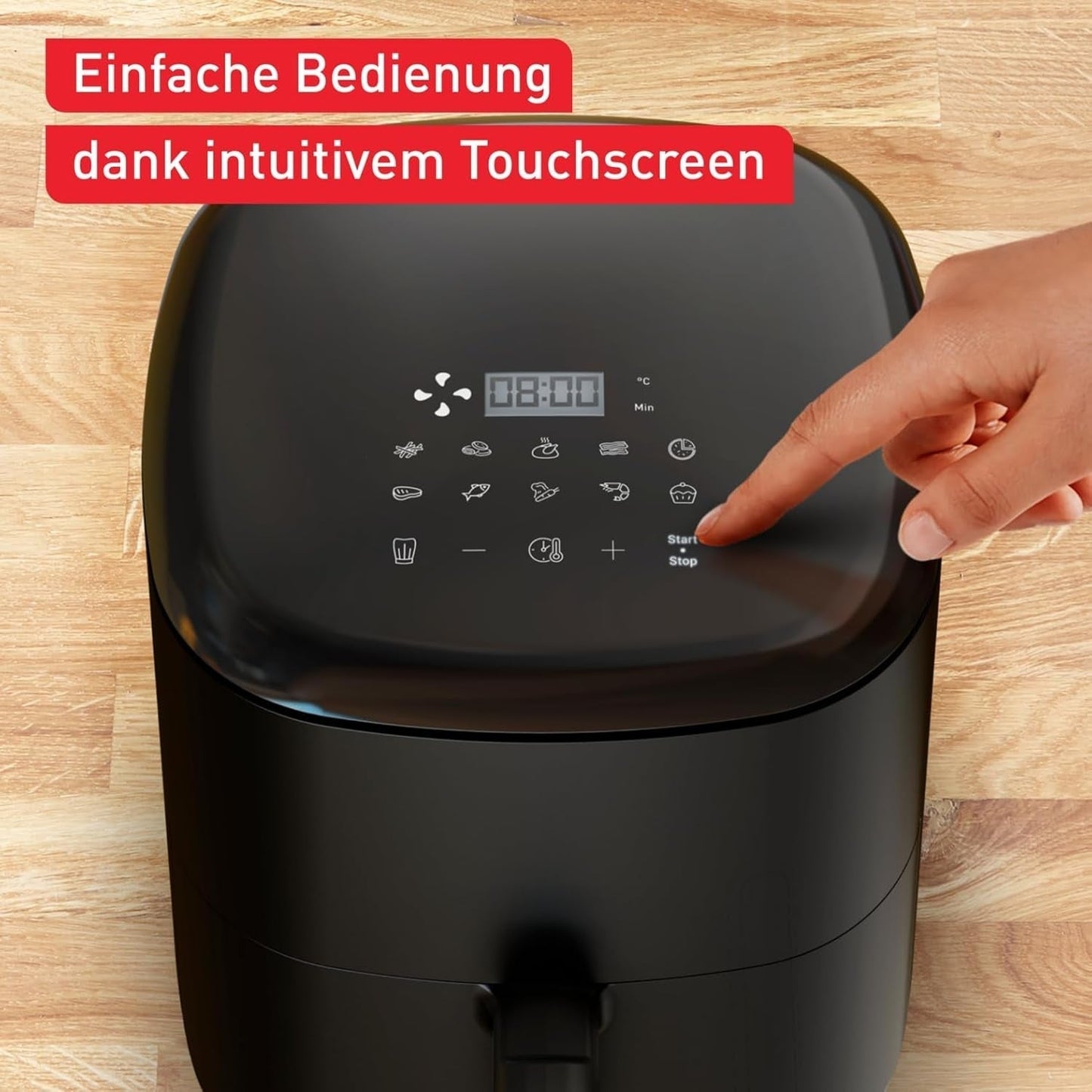 Tefal Easy Fry Max EY2458, 5 litri, Hot Air Fryer, 10 programe automate de gătit, ecran tactil digital Electrocasnice Naty Shop
