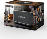 Tower T826175GRY Coș pentru pâine Renaissance, capacitate 16 l, capac simplu, gri Cutii depozitare alimente Naty Shop
