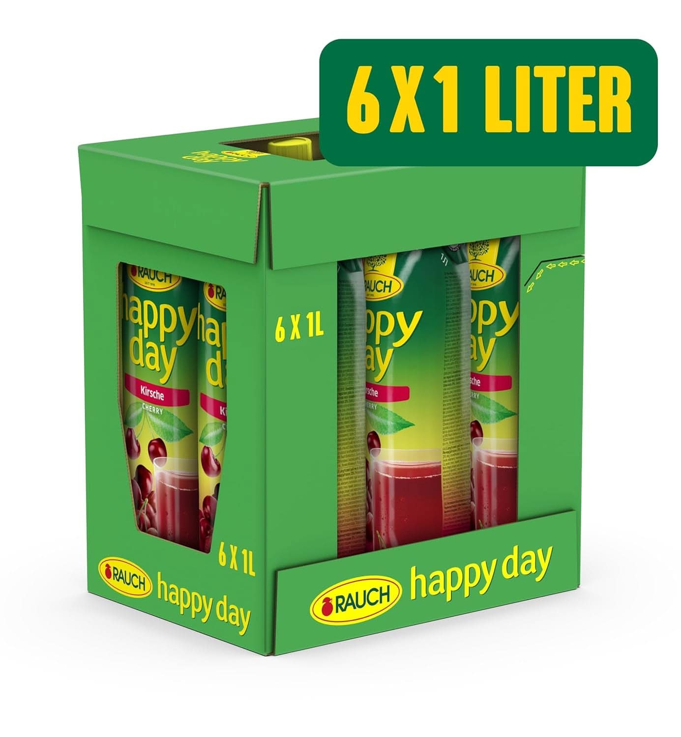 Rauch Happy Day Cherry | Din cireșe acrișoare selectate | 6X 1 litru, Tetra Prisma Naty Shop