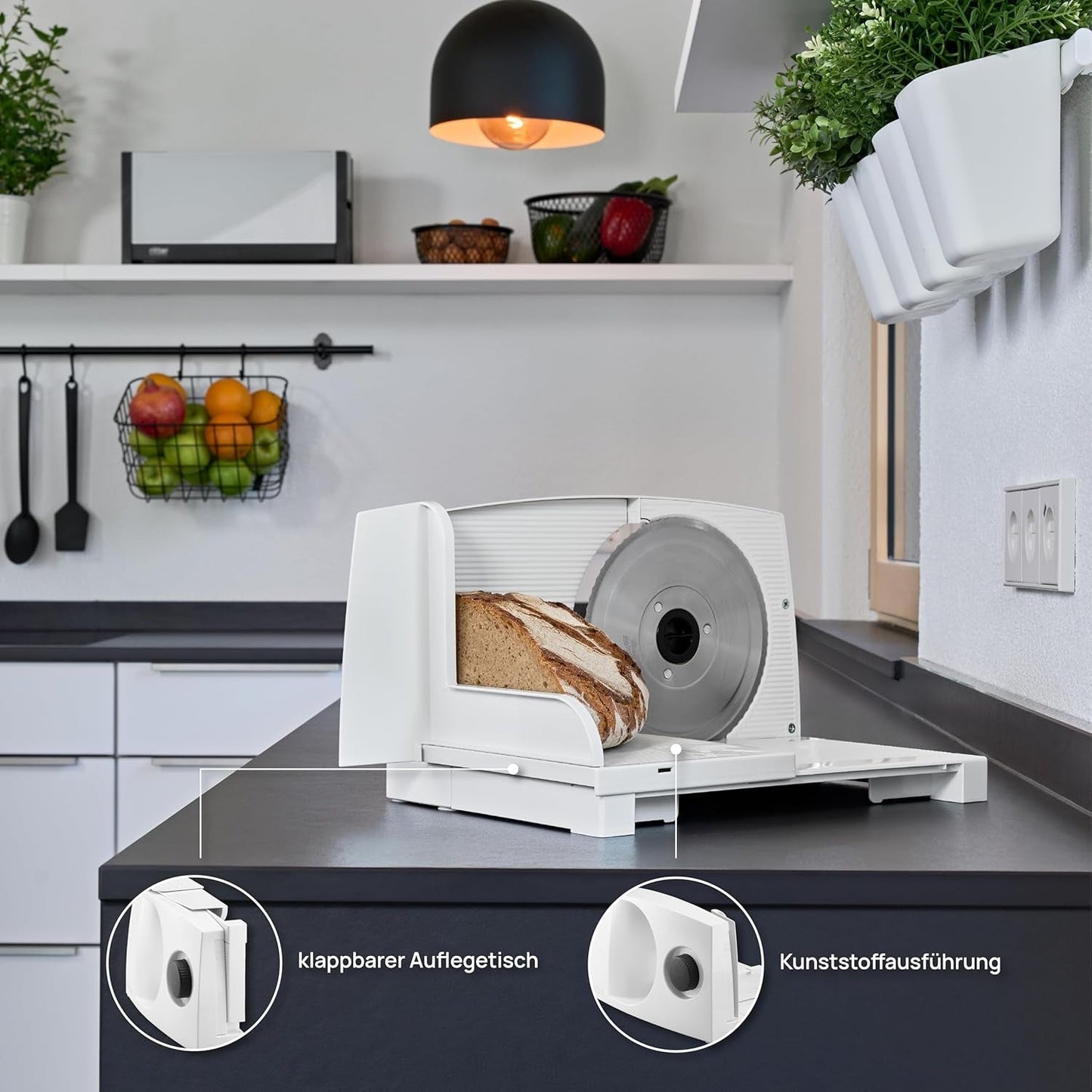 Ritter Markant 05 Mașină electrică pliabilă multifuncțională de feliat și feliat pâine cu Eco-Motor, fabricată în Germania Rasnite si Feliatoare Naty Shop