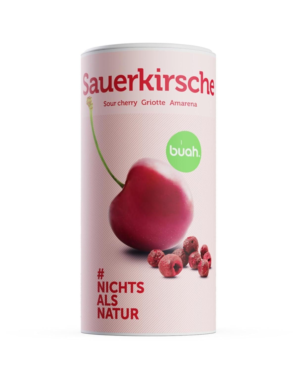 Cireșe amare liofilizate BUAH® | Cireșe amare întregi ca gustare sau pentru muesli | Înlocuitor ideal pentru bomboane | Vegan și fără zahăr adăugat | 135g Produse deshidratate Naty Shop Titlu implicit