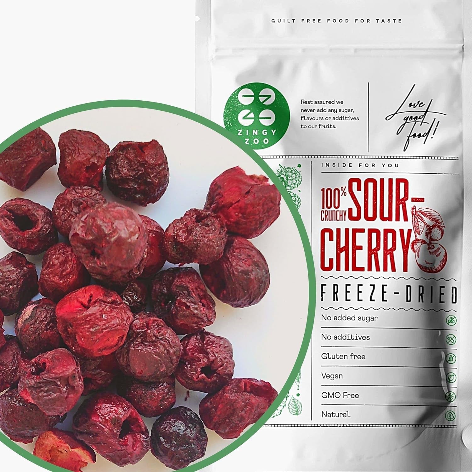 Cireșe liofilizate | Cireșe acre uscate | Fructe liofilizate | Fructe uscate liofilizate | Fructe liofilizate Cireșe uscate | Fur Smoothie Fructe liofilizate (90g) Produse deshidratate Naty Shop 90 G (1 pachet)